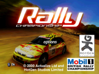 Rally Championship title screen for Playstation
